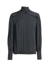 THE ROW Gilia Pleated Twist-Neck Silk Blouse