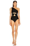 ADRIANA DEGREAS TULIP ONE SHOULDER SWIMSUIT WITH KNOT,ADEF-WX115