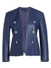 ST JOHN Ultimate Nappa Leather Quarter-Sleeve Jacket