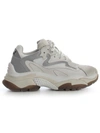 Ash Suede And Mesh Panel Chunky Platform Trainers In White Reflex Silver