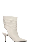 MARC ELLIS HIGH HEELS ANKLE BOOTS IN WHITE LEATHER,11192165