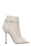 MARC ELLIS HIGH HEELS ANKLE BOOTS IN WHITE LEATHER,11192151