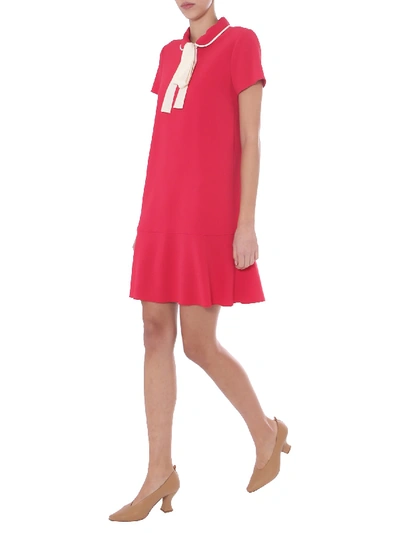 Red Valentino Short Dress In Fuchsia