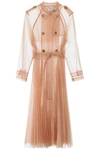 RED VALENTINO PLUMETIS TULLE LONG TRENCH,11191820
