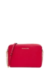Michael Michael Kors Jet Set Travel Saffiano Leather Crossbody Bag In Rosso
