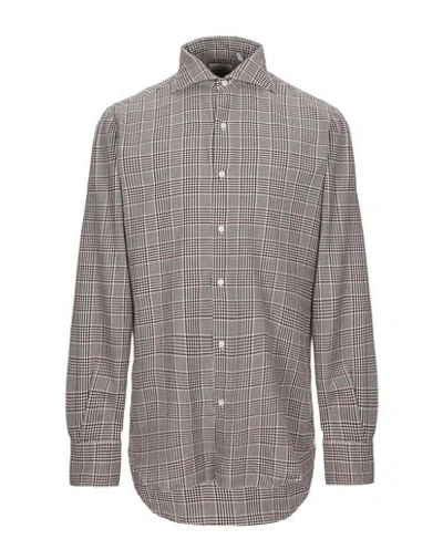 Finamore 1925 Checked Shirt In Beige
