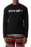 Burberry Men's Why Me Graphic Cashmere Sweater In Black