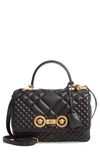 VERSACE ICON QUILTED LEATHER TOP HANDLE SHOULDER BAG,DBFG867DNATR2