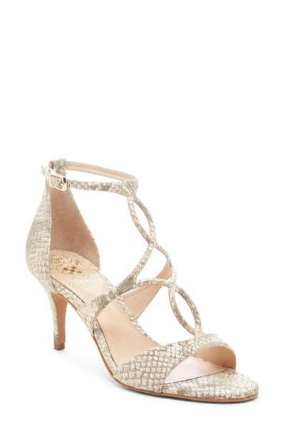 Vince Camuto Payto Sandal In Taupe Shine Leather