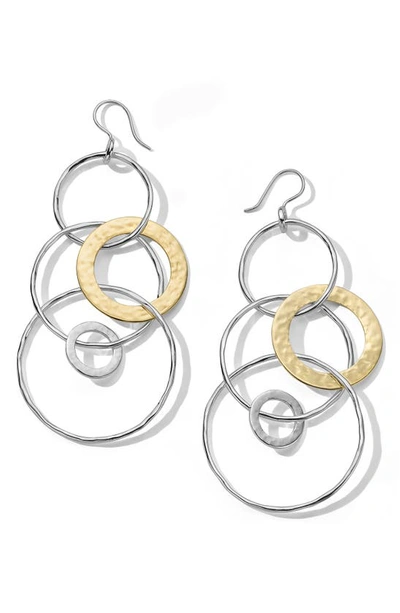 Ippolita Sterling Silver & 18k Yellow Gold Chimera Large Circle Drop Earrings In Gold/silver