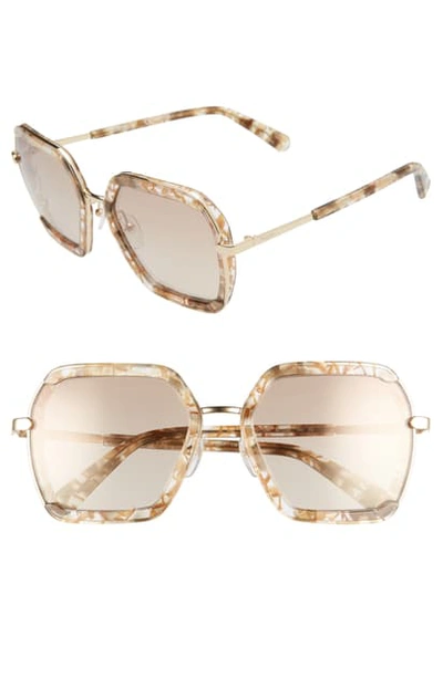 Ferragamo Angel 57mm Square Sunglasses In Brown Quartz