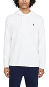 Polo Ralph Lauren Jersey Long Sleeve Tee Hoodie In White