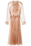RED VALENTINO PLUMETIS TULLE LONG TRENCH,201022DIM000001-377