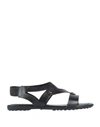 TOD'S TOD'S WOMAN SANDALS BLACK SIZE 7.5 SOFT LEATHER,11815966AJ 6