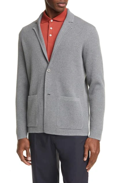 Z Zegna Trim Fit Knit Cotton Sport Coat In Grey