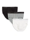 2(x)ist Cotton Contour Pouch Briefs- Set Of 3 In White Black Grey