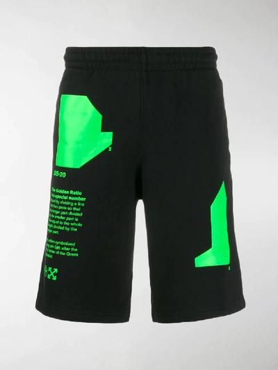 Off-white Men's Arch Shapes Unfinished Sweat Shorts In Black