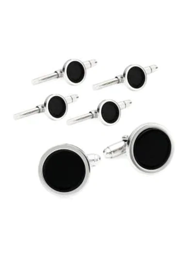 David Donahue Onyx & Sterling Silver Stud Set