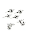 David Donahue 3-pair Sterling Silver Knot Cufflink