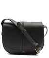 Apc A.p.c. Betty Crossbody Bag In Black Leather With Logo In Black