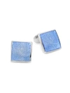 David Donahue Paisley Sterling Silver Cufflinks In Blue