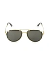 Cartier 60mm Aviator Titanium Sunglasses In Gold