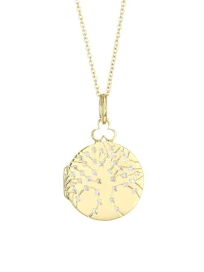 Devon Woodhill Women's Tree Fire 18k & 14k Yellow Gold & Diamond Locket Necklace
