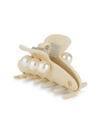 Alexandre De Paris Oversize Faux Pearl Hair Jaw Clip In Beige