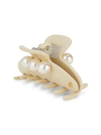 Alexandre De Paris Oversize Faux Pearl Hair Jaw Clip In Beige