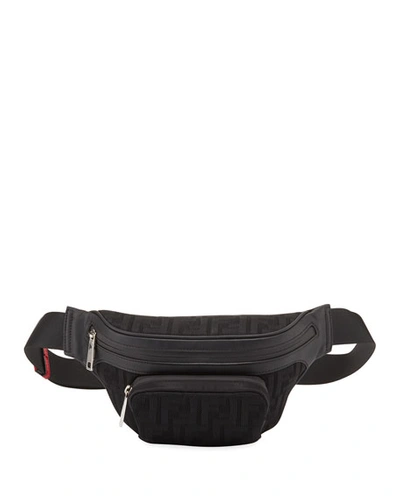 Fendi Men's Ff Logo Belt Bag In Black