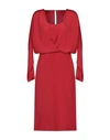 Alberta Ferretti Midi Dresses In Red