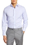 LORENZO UOMO TRIM FIT STRETCH PLAID DRESS SHIRT,NF9F215