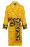 Versace Yellow I Heart Baroque Bath Robe In Gold