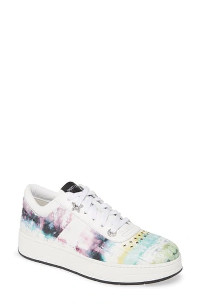 Jimmy Choo Hawaii Tie-dye Print Leather Trainers In Xoasis