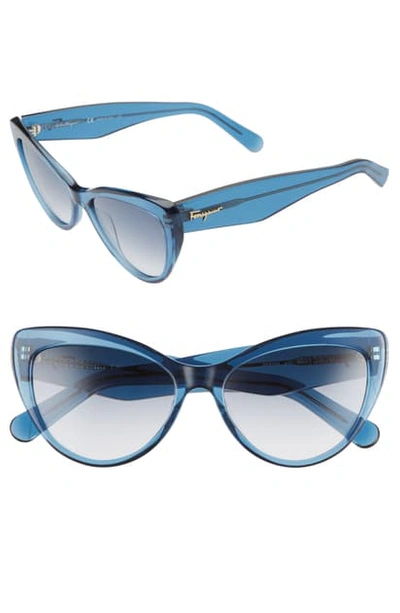 Ferragamo 56mm Cat Eye Sunglasses In Black