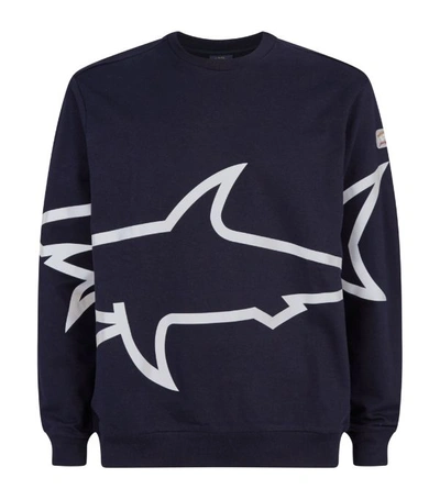 Paul & Shark Reflective Shark Sweatshirt In Blue