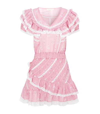 Loveshackfancy Bonita Ruffles & Lace Dress In Pink