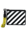 OFF-WHITE BLACK AND WHITE SAFFIANO POUCH,11192627