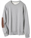 Billy Reid Men's Dover Regular-fit Sweatshirt With Leather Elbow Patches In Grey
