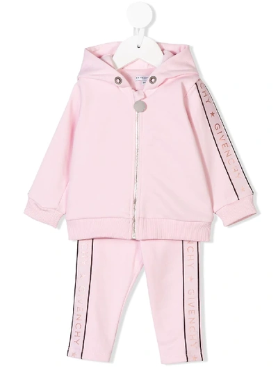 Givenchy Babies' Logo Print Tracksuit In 粉色