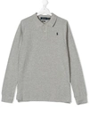 Ralph Lauren Teen Logo Embroidered Polo Shirt In Gray