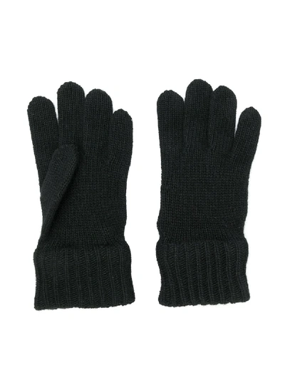 Dsquared2 Kids' Embroidered Logo Gloves In 黑色