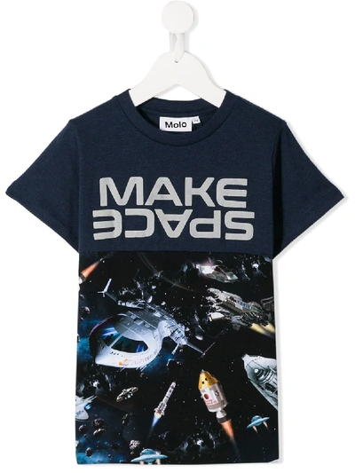 Molo Kids' Make Space T-shirt In 蓝色