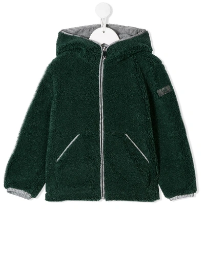 Il Gufo Kids' Fleece Hooded Jacket In 绿色