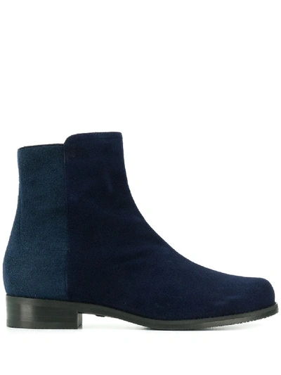 Stuart Weitzman Colour Block Ankle Boots In Blue