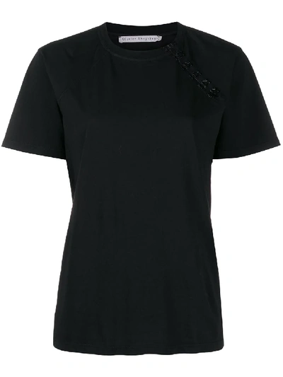 Olivier Theyskens Front Hook Fastening T-shirt In Black