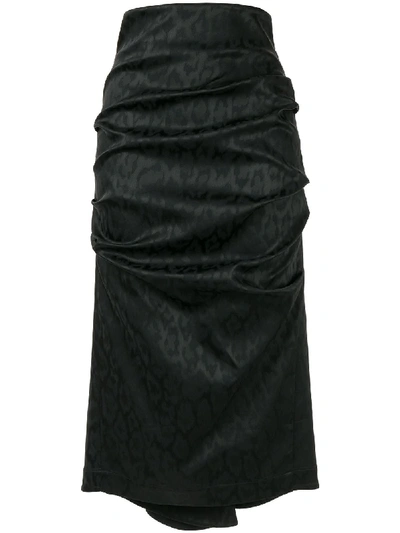 Acler Honor Jacquard Leopard Skirt In Black