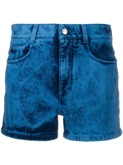 Stella Mccartney Bleached Denim Shorts In Blue