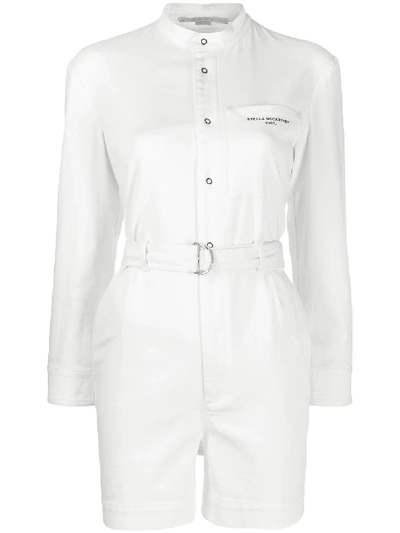 Stella Mccartney Belted Waist Buttoned Dress In White