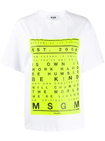 Msgm 'welcome To The Future' T-shirt In White